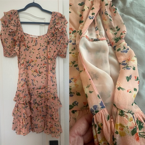 Loveshackfancy Kimbra ruffle floral peach orange floral size 4 - Picture 12 of 16